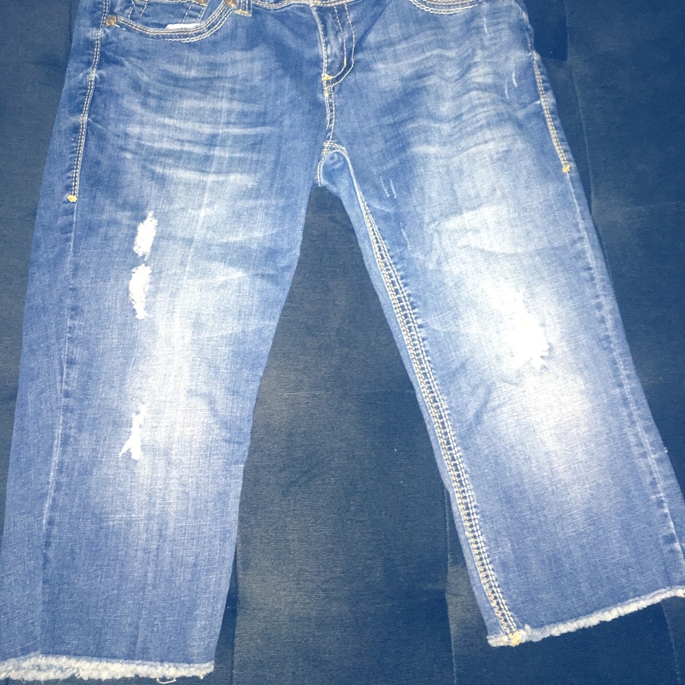 Seven7 Jeans Capri Crop Size 12 Stretch Dark